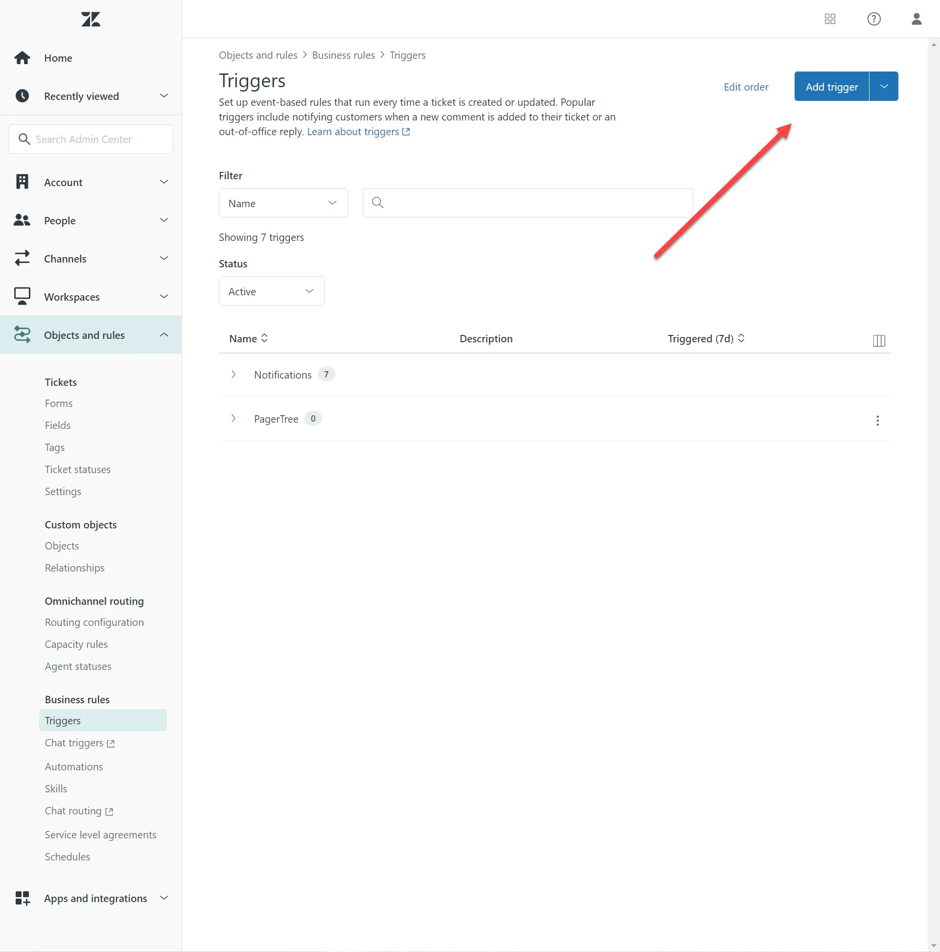 Zendesk Add Trigger